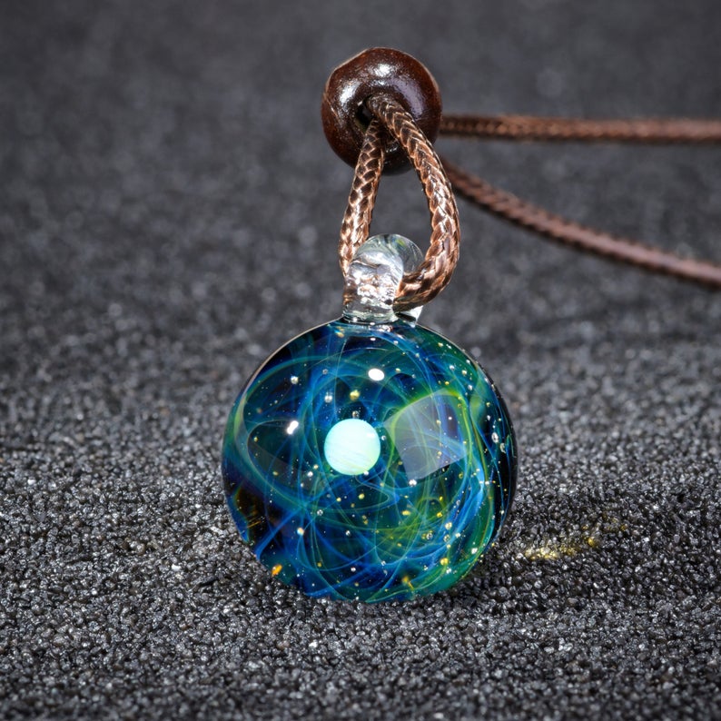 Stellar Galaxy Glass Pendant Necklace